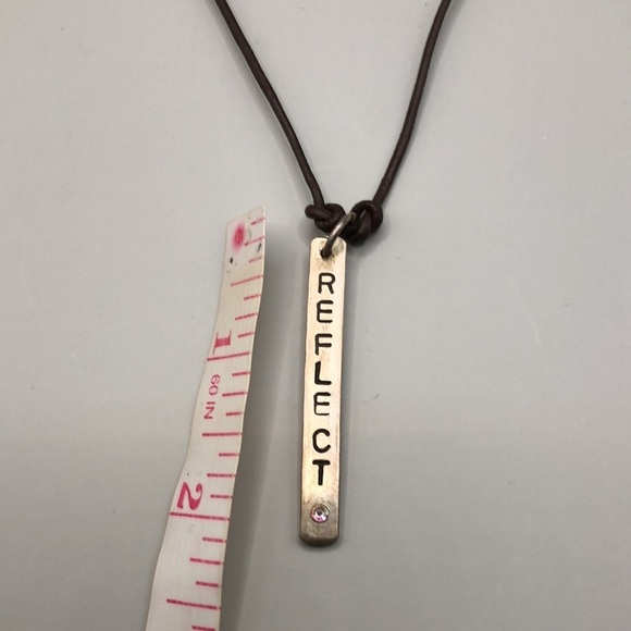 Reflect inspirational statement necklace sterling 925 clasp leather cord. - Picture 4 of 4